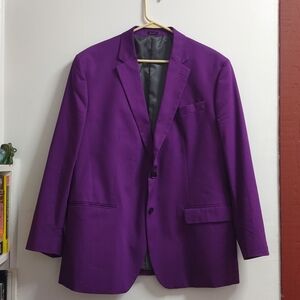 J. Ferrar Bold Purple Men's Blazer Slim Suit Regular Fit Size Large Jacket